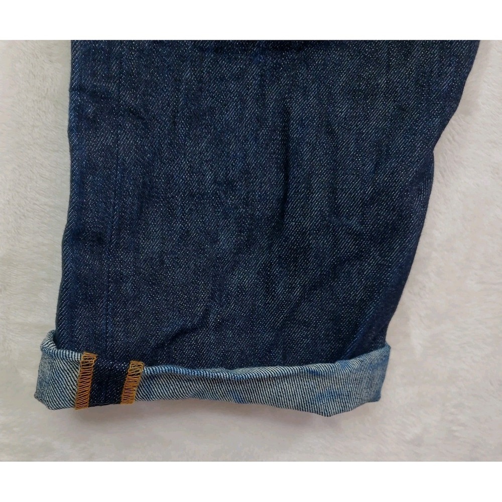 Tellason Stock Jeans Men 30x28.5 Blue Straight Leg Dark Buttonfly Denim Made USA - Picture 5 of 8